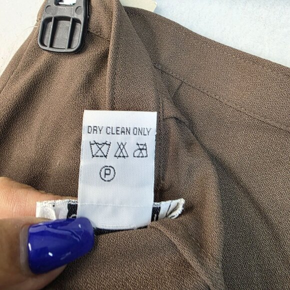 Wool Maxi Skirt Large Brown Split Detail Classic Long Length by Gett New - Picture 5 of 9